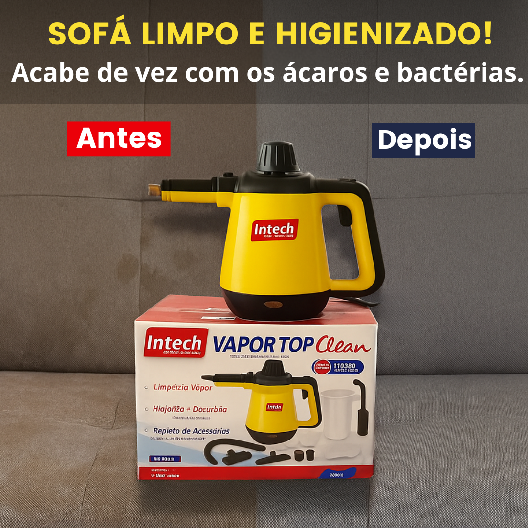 Limpador à Vapor com 9 acessórios + Brinde Esponja Mágica