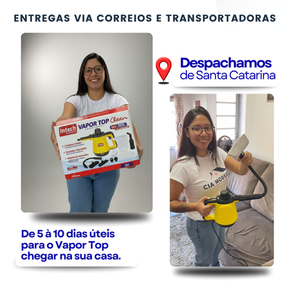 Limpador à Vapor + 9 acessórios + Frete Grátis