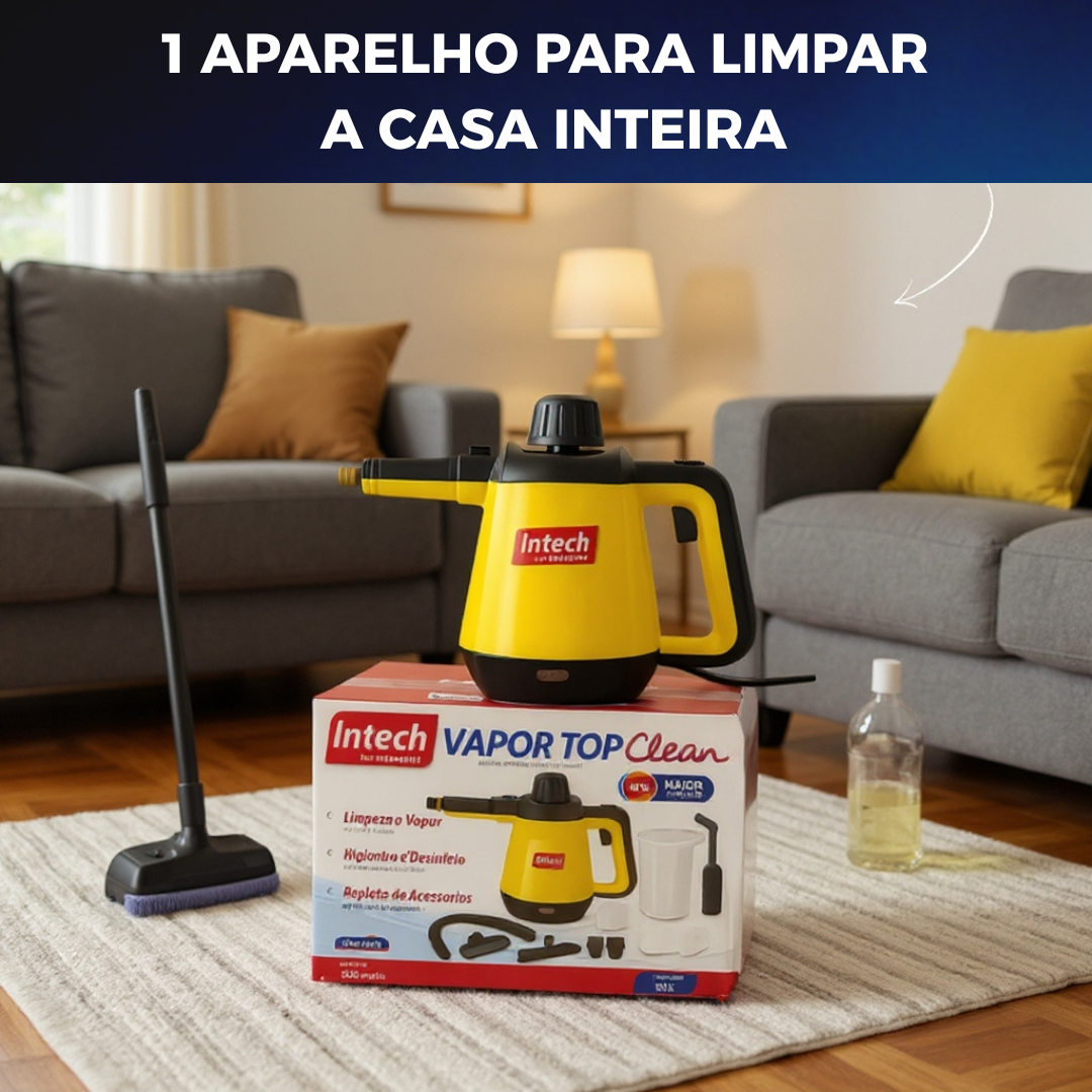 Limpador à Vapor + 9 acessórios + Frete Grátis