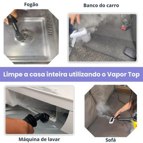 Limpador à Vapor com 9 acessórios + Brinde Esponja Mágica