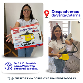 Limpador à Vapor com 9 acessórios + Brinde Esponja Mágica