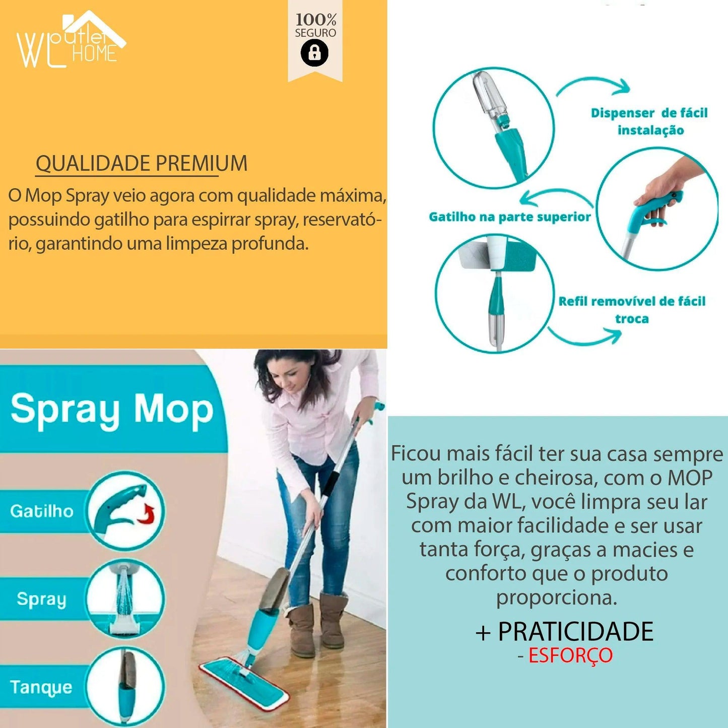 Mop Spray Giratório - Ciamoderna