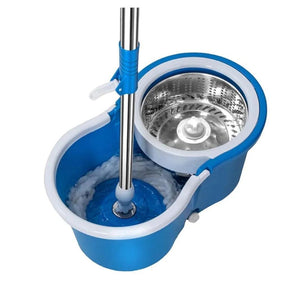 Mop Giratório Inox + Balde + 3 Refils de Brindes - Ciamoderna