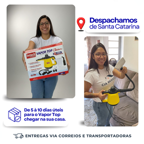 Limpador à Vapor com 9 acessórios + Brinde Esponja Mágica