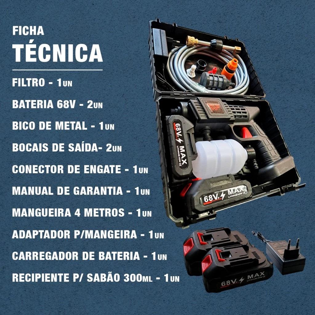 Lavadora de Alta Pressão Sem Fio Portátil