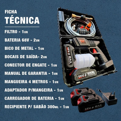 Lavadora de Alta Pressão Sem Fio Portátil