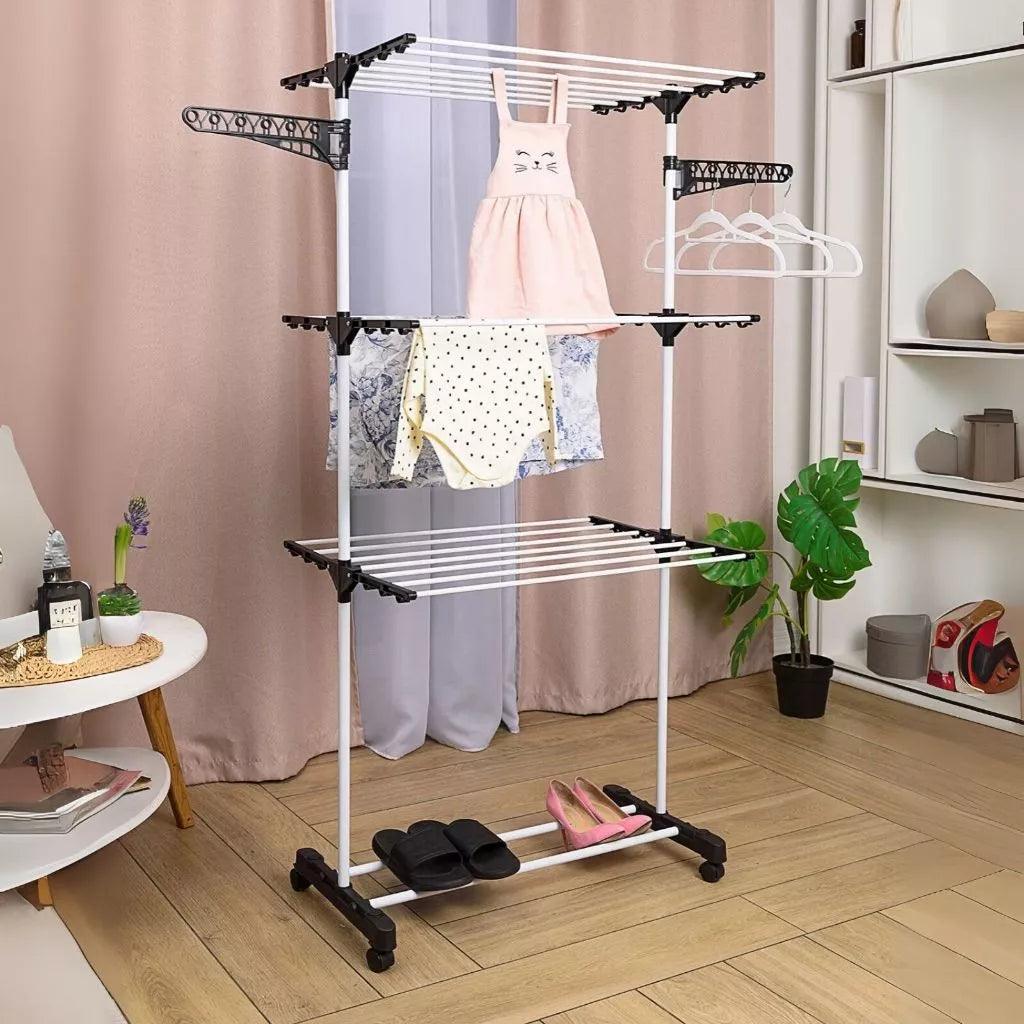 Varal Dobrável 3 Andares com Rodinhas