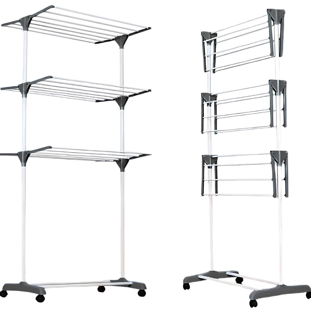 Varal Dobrável 3 Andares com Rodinhas