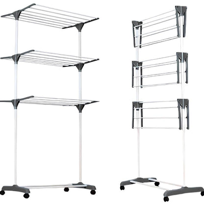 Varal Dobrável 3 Andares com Rodinhas