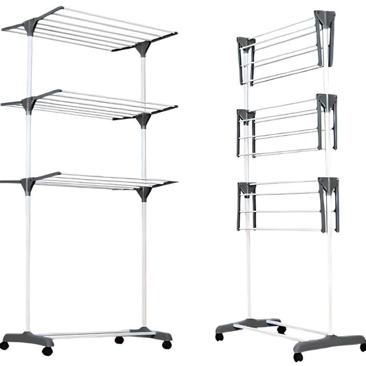 Varal Dobrável 3 Andares com Rodinhas