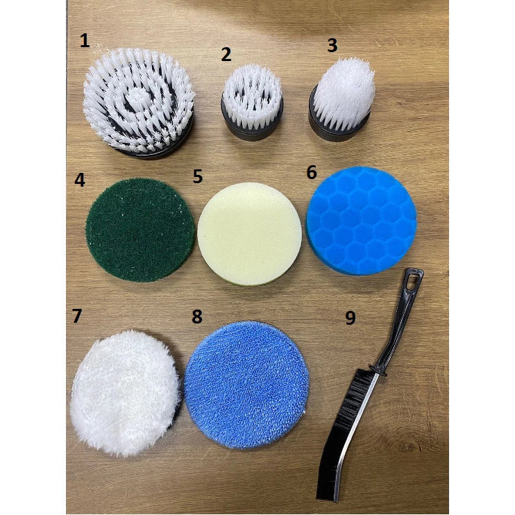 Escova Elétrica de Limpeza Gira 360 + 9 acessórios