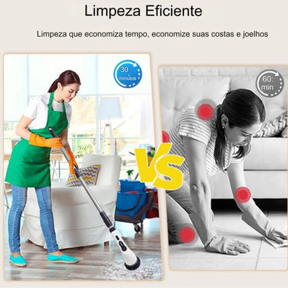 Escova Elétrica de Limpeza Gira 360 + 9 acessórios