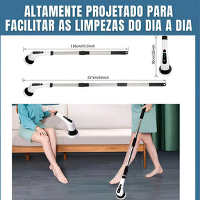Escova Elétrica de Limpeza Gira 360 + 9 acessórios