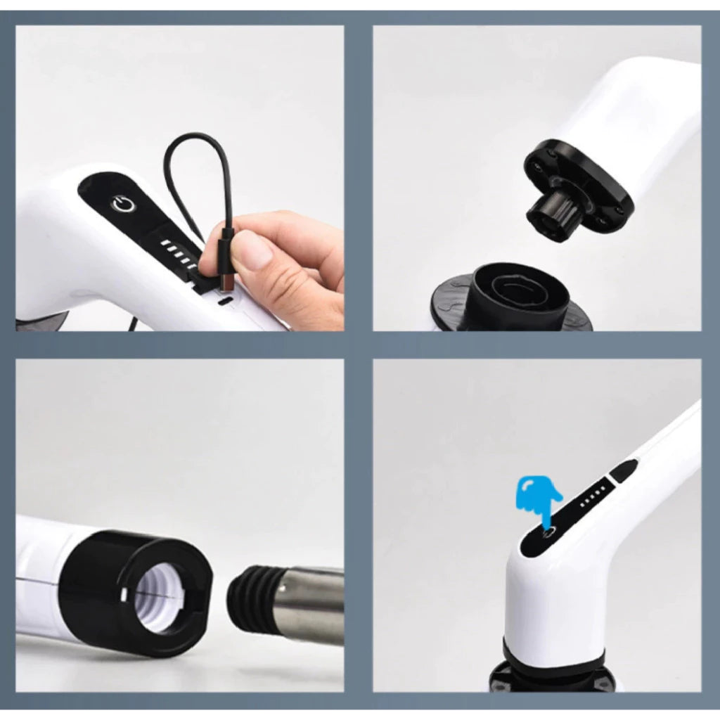 Escova Elétrica de Limpeza Gira 360 + 9 acessórios