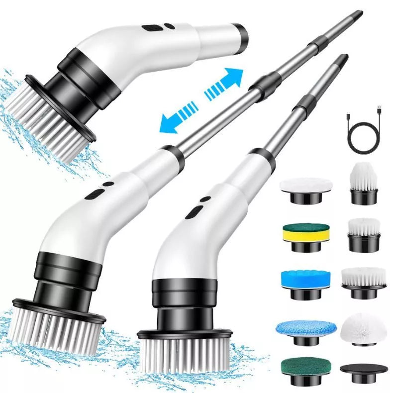 Escova Elétrica de Limpeza Gira 360 + 9 acessórios