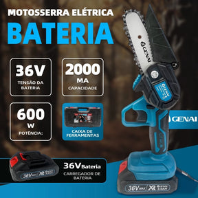 Serra Elétrica de Poda Recarregável Bateria de lítio 36V Bivolt 600w
