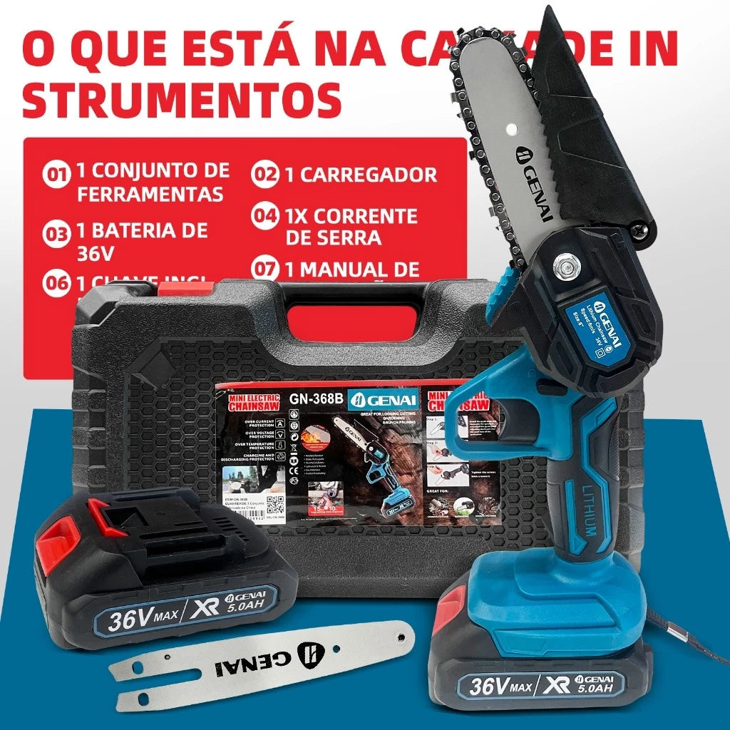 Serra Elétrica de Poda Recarregável Bateria de lítio 36V Bivolt 600w