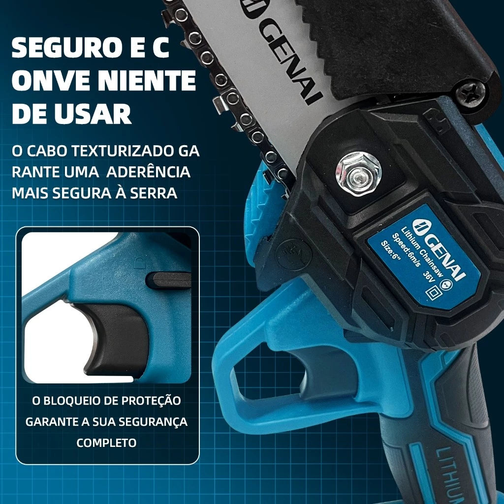 Serra Elétrica de Poda Recarregável Bateria de lítio 36V Bivolt 600w