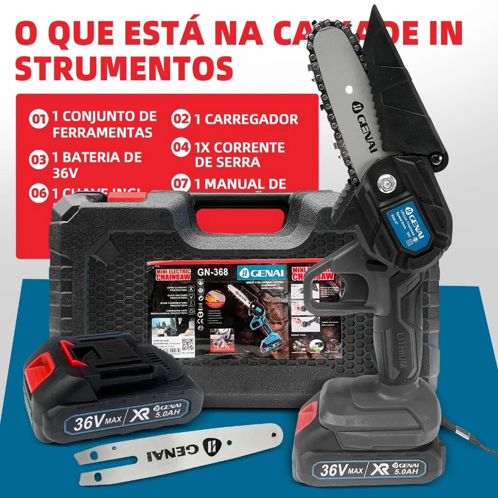 Serra Elétrica de Poda Recarregável Bateria de lítio 36V Bivolt 600w