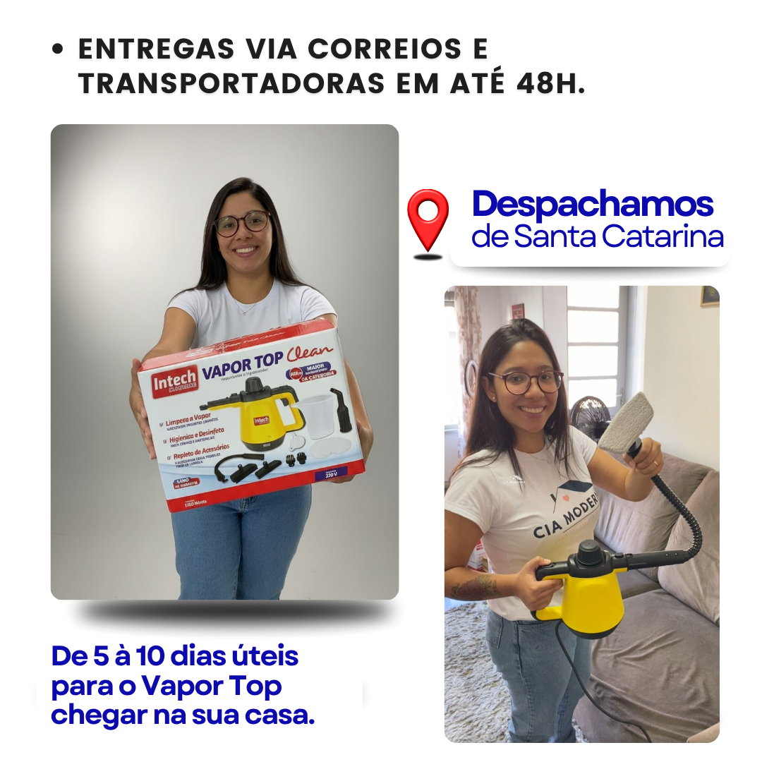Limpador à Vapor + 9 acessórios + Frete Grátis