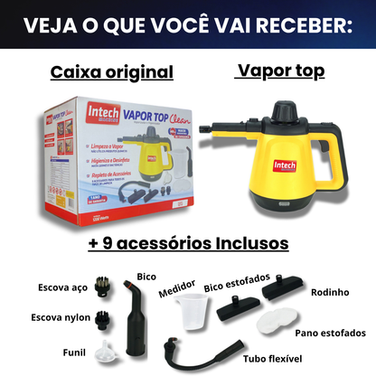 Limpador à Vapor + 9 acessórios + Frete Grátis