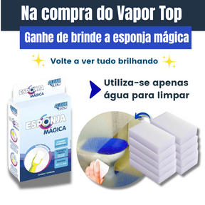 Limpador à Vapor com 9 acessórios + Brinde Esponja Mágica