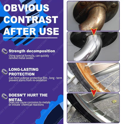 Removedor de ferrugem do carro para cubo da roda, remover ferrugem spray rápido derusting evitar corrosão reparação de metal automático limpador de polimento de roda