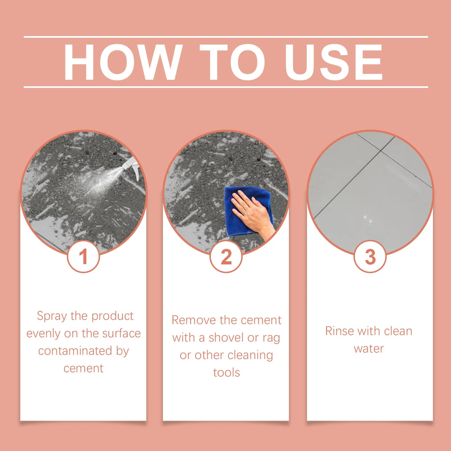 Limpador de cimento 120ml, eficaz, forte descontaminação, dissolução de cimento de concreto para pisos domésticos, acessórios de limpeza de azulejos