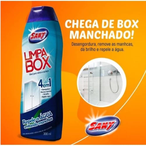 Limpa vidro e tire as manchas do box banheiro 300ml