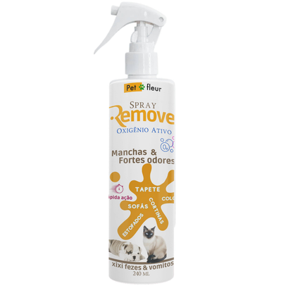Tira Manchas E Fortes Odores Ambiente Com Cães E Gatos Antiodor enzimático - Limpa e elimina bactéria de caixas de areia para gatos- 240 ml