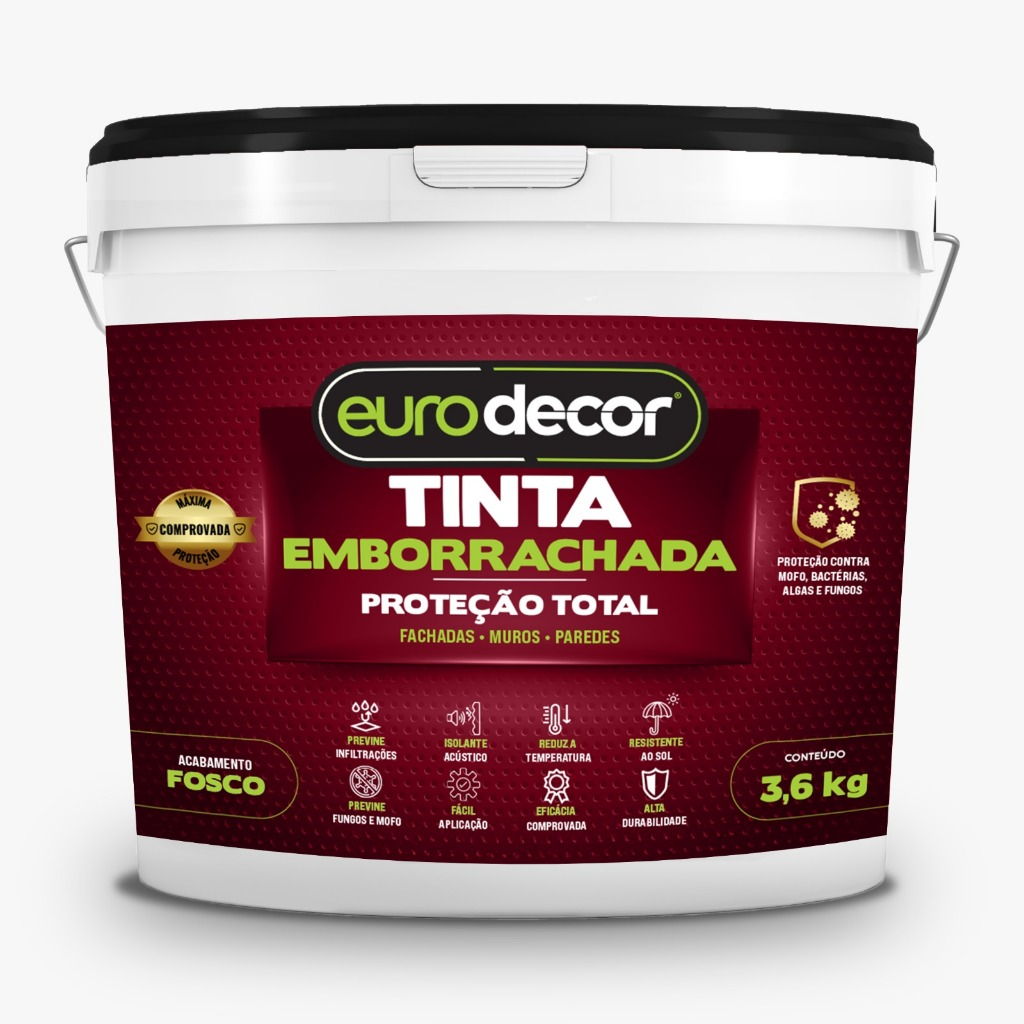 Tinta Emborrachada Premium 3.6kg Impermeabilizante Flexível 3.6kg ou 1kg