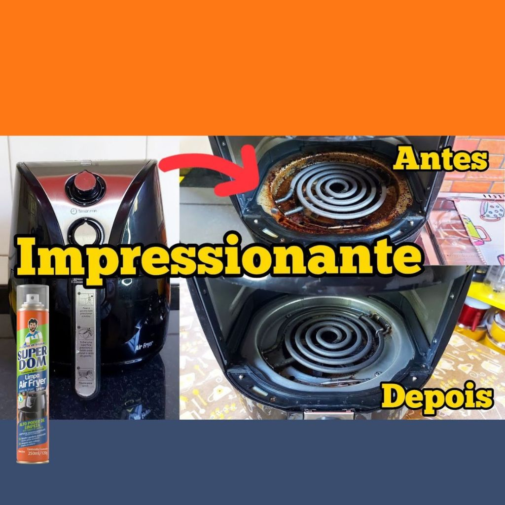 Kit Limpa Air Fryer - Forno Super Dom Spray - 250ml (Alto Poder de Limpeza)