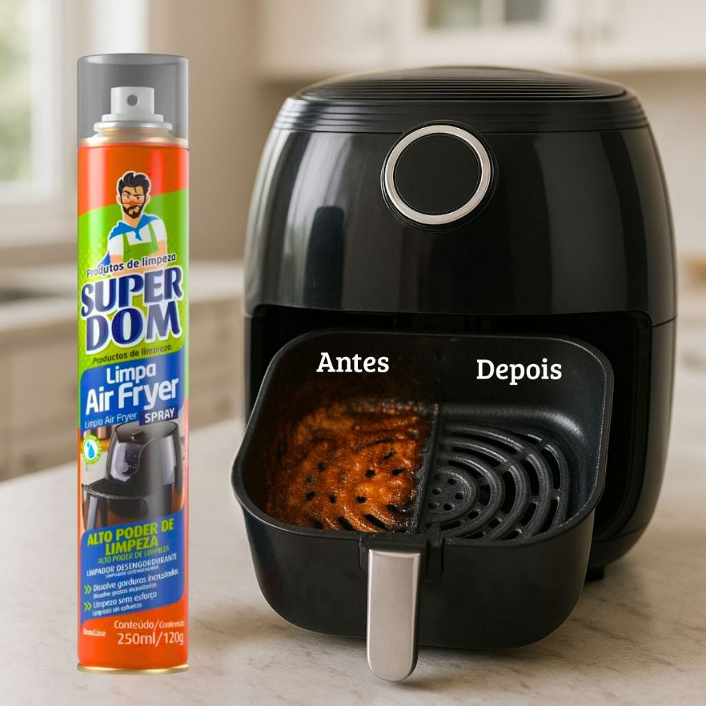 Kit Limpa Air Fryer - Forno Super Dom Spray - 250ml (Alto Poder de Limpeza)