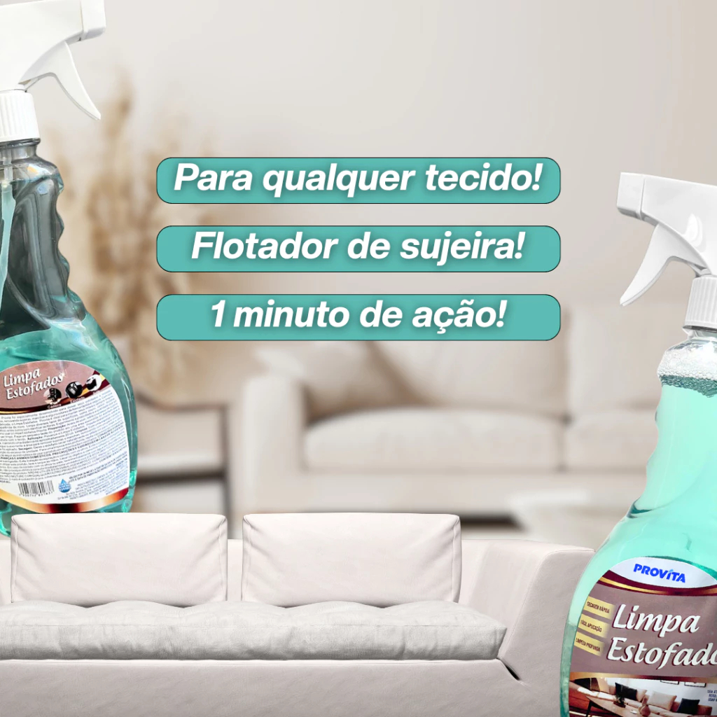 Spray Limpa Estofados Provita 500ml – Limpeza Profunda Sem Esforço e Adeus Manchas