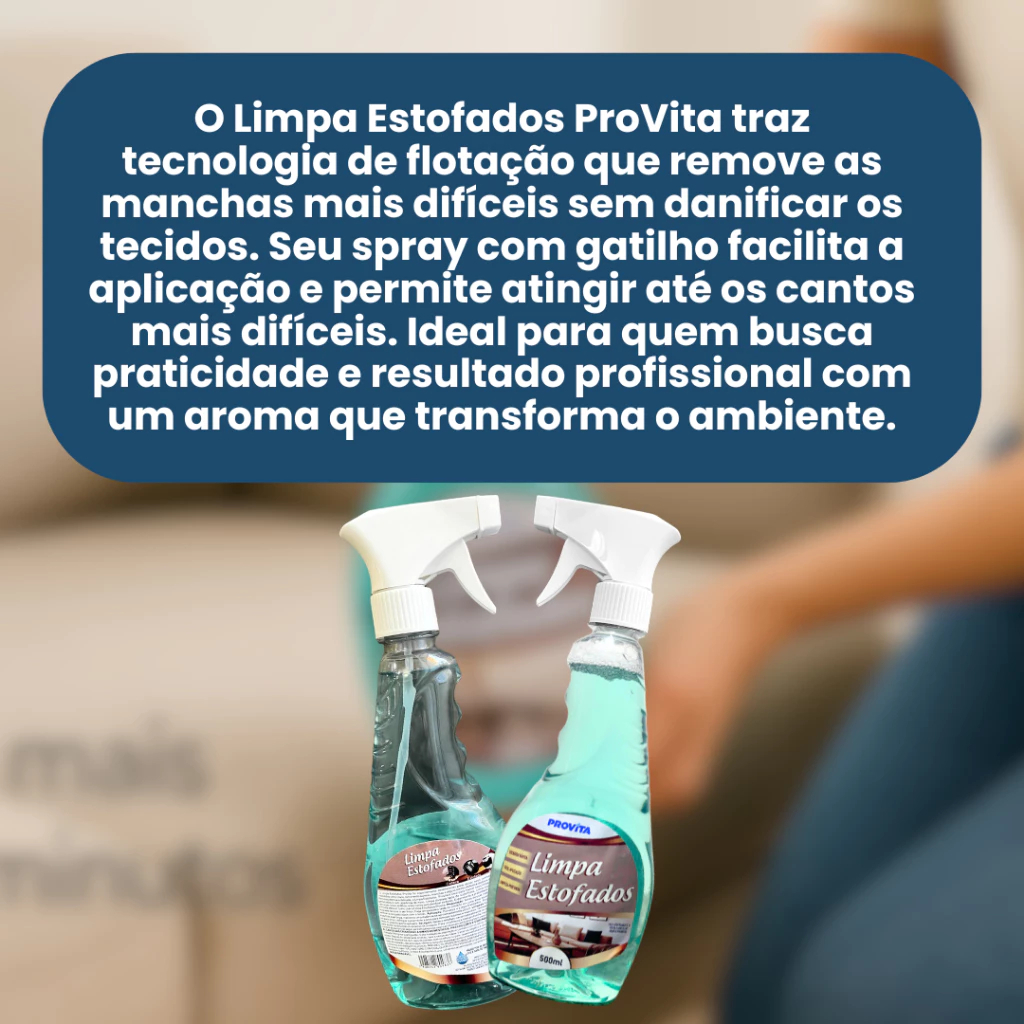 Spray Limpa Estofados Provita 500ml – Limpeza Profunda Sem Esforço e Adeus Manchas