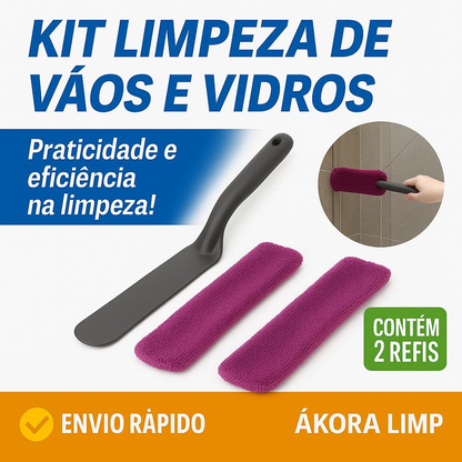 KIT Limpeza de Vãos Ákora Limpa Box e Blindex Limpador De Transpasse Frestas e Fendas