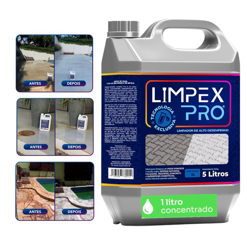 limpa piso encardido limpex pro renove manchas 1L super concentrado