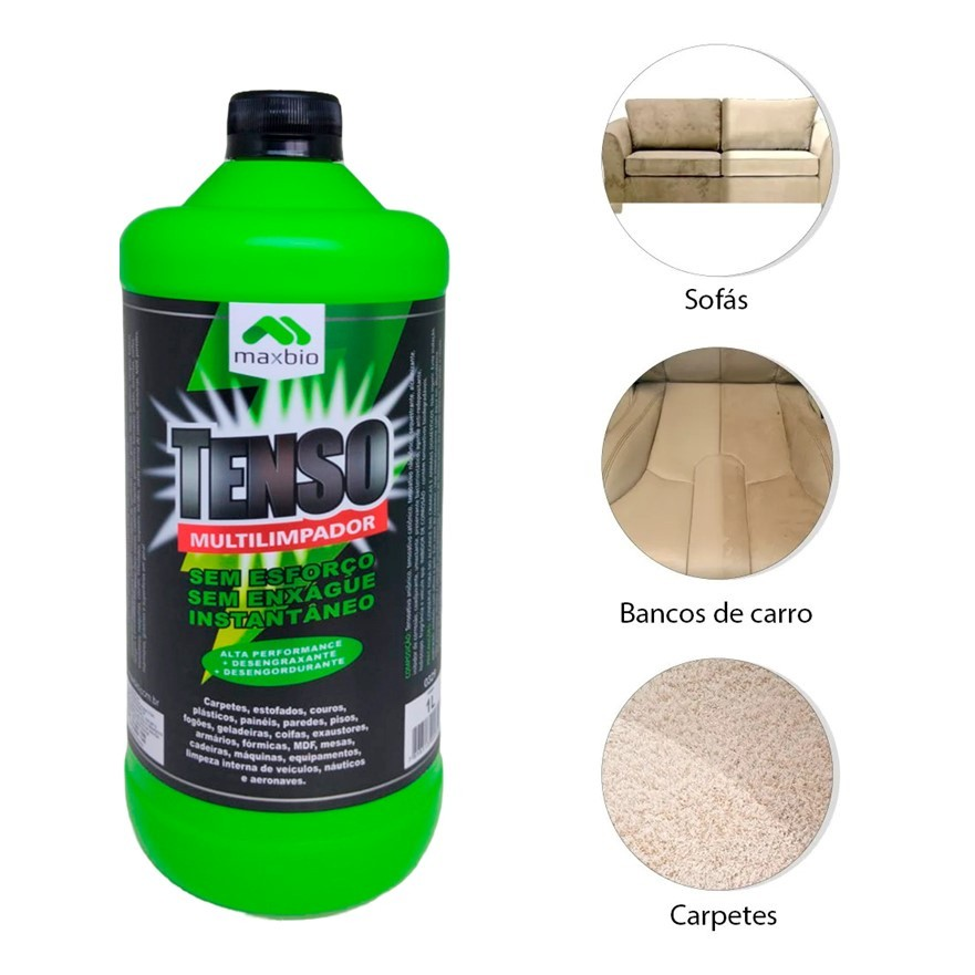 Tenso Limpa Estofados Sofá Banco De Carro Tensoativo 1 litro Maxbio