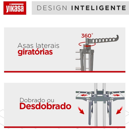 Varal De Chão Dobrável 3 Andares Branco