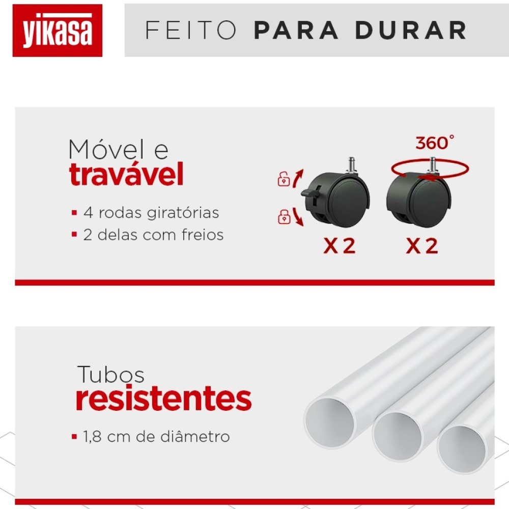 Varal De Chão Dobrável 3 Andares Branco