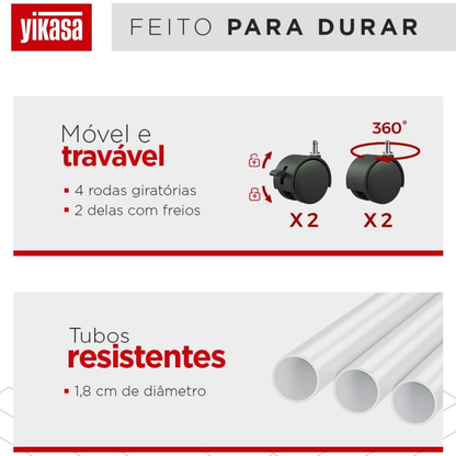 Varal De Chão Dobrável 3 Andares Branco